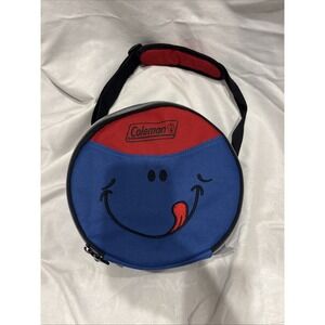 Coleman Kids Lunchbox Cooler Blue School Lunch Box Pail Cute Happy Face